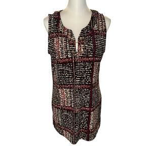 White House Black Market Sleeveless Dress Pink Black White Medium